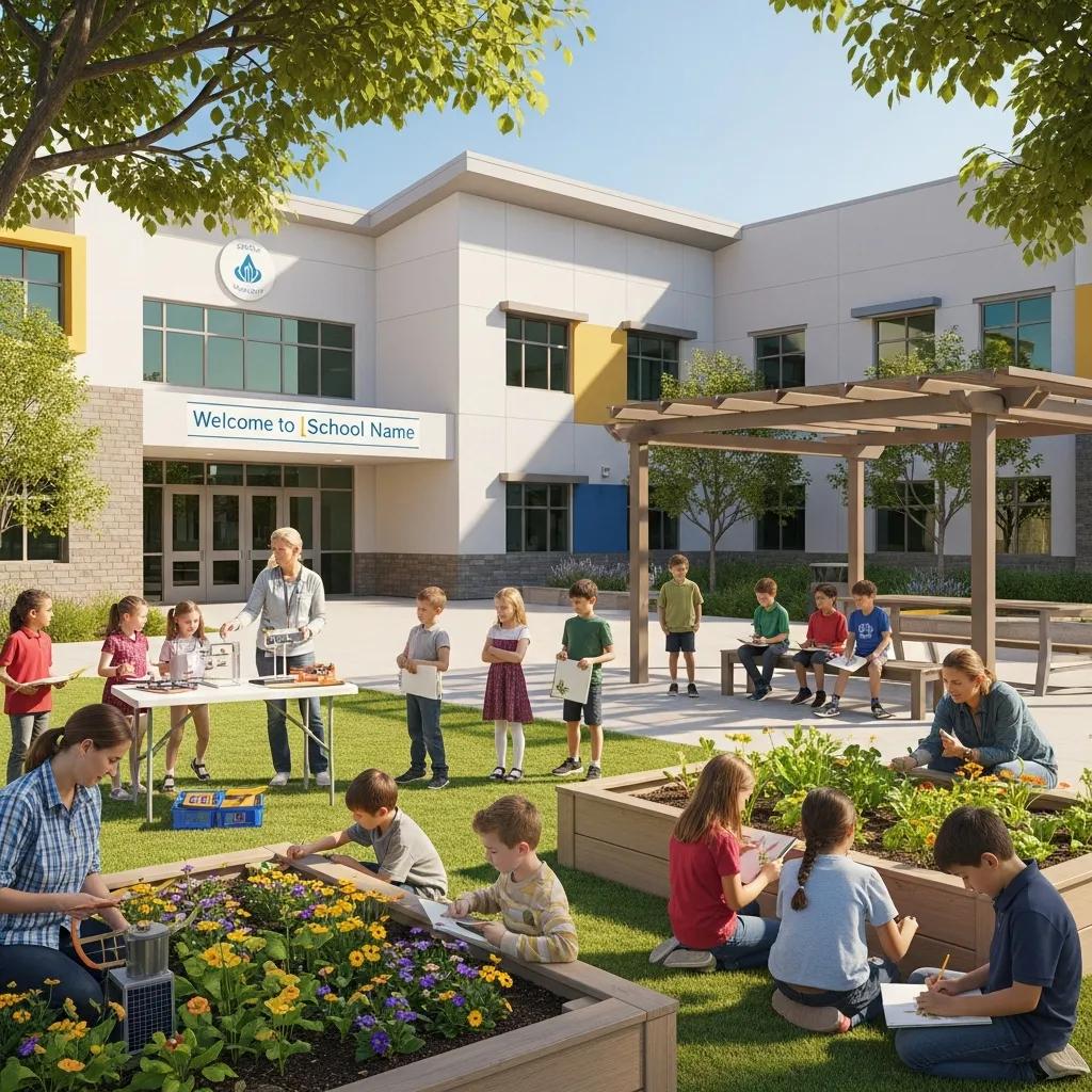 Students learning outdoors at an Irvine school, showcasing community and education